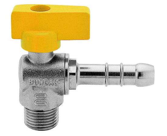 Rubinetto Gas In Ottone A Squadro Con Farfalla Per Metano Maschio Portagomma 1/2X14 Enolgas Bonomi Spa