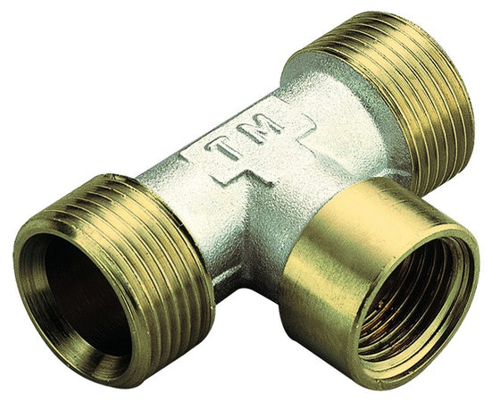 Raccordo A T Femmina In Ottone Giallo Modello Waterblock-Gn 1/2 Ø18 Tiemme Raccorderie Spa