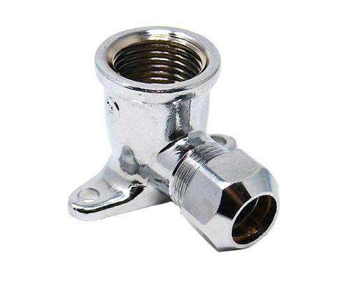 Raccordo Curvo Femmina Flangiato A Tenuta Ptfe Per Tubo Rame Cromato Serie 6900 1/2X Ø10 Pettinaroli