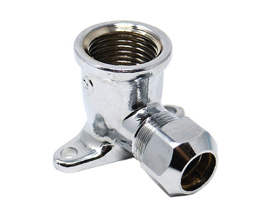 Raccordo Curvo Femmina Flangiato A Tenuta Ptfe Per Tubo Rame Cromato Serie 6900 1/2X Ø10 Pettinaroli