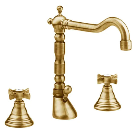 Batteria Rubinetto Lavabo 3 Fori Serie Orientes Bronzato Scarico 11/4 Rubinetterie Eurorama S.P.A.