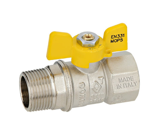 Valvola Arresto A Sfera In Ottone Con Farfalla Per Gas Maschio Femmina 1 Valvosanitaria Bugatti S.P.A.
