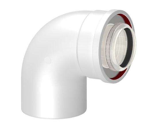 Curva 90 ° Coassiale M/F Per Caldaia A Condensazione Per Cambio Di Direzione Ee ¸60/100