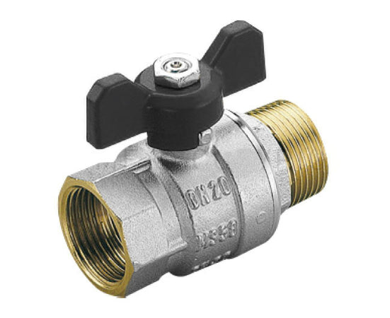 Valvola Arresto A Sfera In Ottone Con Farfalla Maschio Femmina 3/4 Tiemme Raccorderie Spa