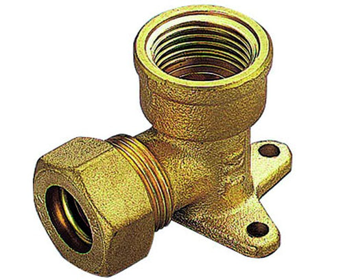 Raccordo Curvo Femmina Flangiato Con Tenuta O-Ring Per Tubo Rame Modello 1300 1/2 Ø14 Tiemme Raccorderie Spa