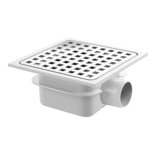 Piletta In Abs Con Griglia In Acciaio Inox 304 150X150 Mm Usc. Orizzontale Ø40 Gebo Italia Srl