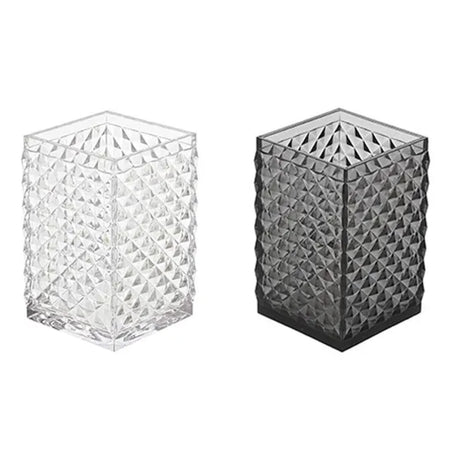 Portaspazzolini In Plastica Modello Milano Dim. Cm(Lxpxh):6,4X6,4X10,6 Nero Trasparente Idroweb