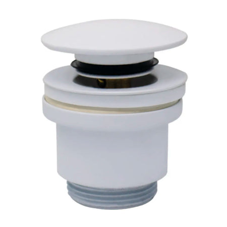 Piletta Click Clack In Ottone Bianca Con Tappo In Ceramica Bianco Opaco E Vite Centrale 11/4 Idroweb
