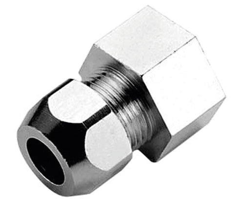 Raccordo Diritto Femmina A Tenuta Ptfe Per Tubo Rame Cromato Serie 6900 1/2X3/8 Ø10 Pettinaroli