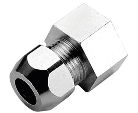 Raccordo Diritto Femmina A Tenuta Ptfe Per Tubo Rame Cromato Serie 6900 1/2X3/8 Ø10 Pettinaroli