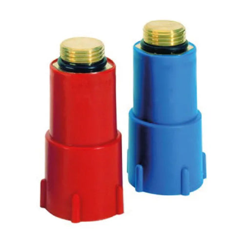 Tappi Rosso/Blu X Collaudo Impianti 1/2 Blu C/Filetto In Ottone Idroweb