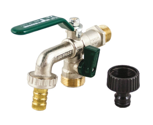 Rubinetto Portagomma A Sfera Con Leva E Duplex Di Erogazione 1/2 Tiemme Raccorderie Spa