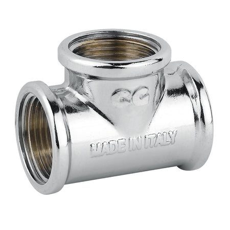 Raccordo A T Intermedio In Ottone Cromato Serie 1500 3/4 Tiemme Raccorderie Spa