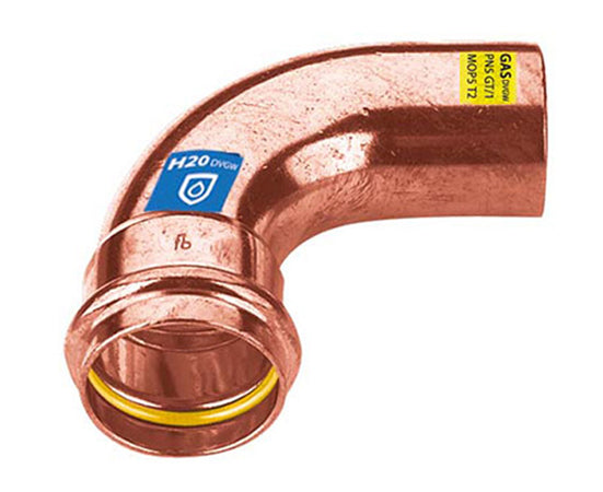 Raccordo Curvo Rame 90 ° A Pressare Maschio Femmina Serie Frabopress Kombi Ee ?22 Fra-Bo Spa