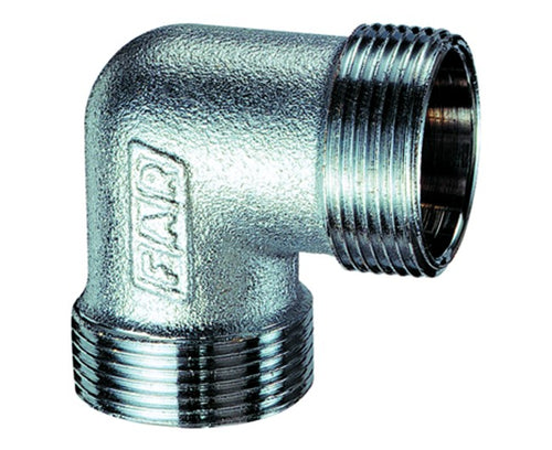 Raccordo Curvo Intermedio In Ottone Cromato 22X22 C/Kit Rame M 24X19 Far Rubinetterie