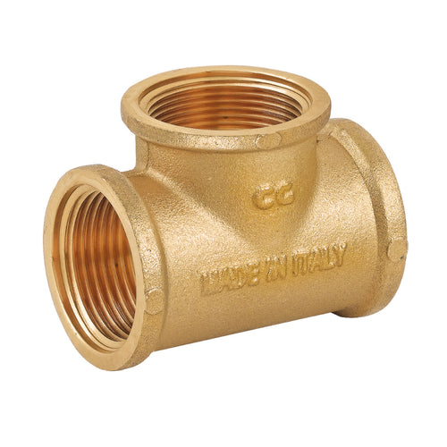 Raccordo A T Intermedio In Ottone Giallo Serie 1500 3/8 Tiemme Raccorderie Spa