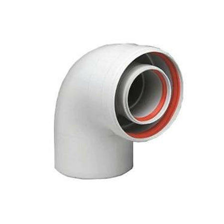 Curva Coassiale 90 ° Di Partenza Per Scaldabagno Tiraggio Forzato Ee ¸ 60/100 Baxi Spa