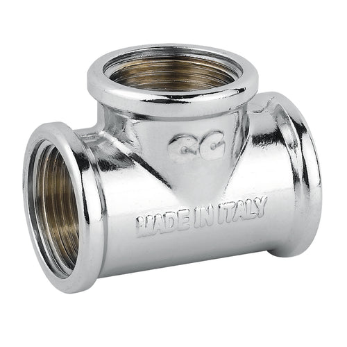 Raccordo A T Intermedio In Ottone Cromato Serie 1500 1 Tiemme Raccorderie Spa