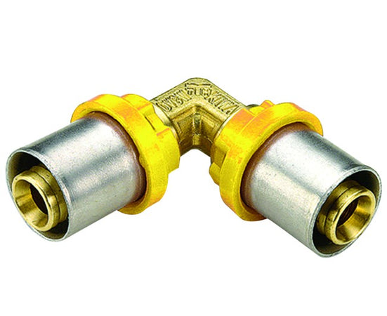 Raccordo Curvo Intermedio Per Tubo Multistrato A Pressare Per Gas Modello Al-Cobrapex Ø32 Tiemme Raccorderie Spa