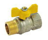 Valvola Arresto A Sfera In Ottone Con Farfalla Per Gas Maschio/Femmina 11/4 Tiemme Raccorderie Spa