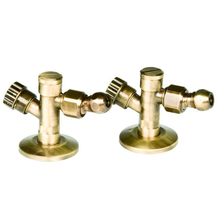 Coppia Rubinetto Sottolavabo A Vitone Con Filtro E Snodo Colorato Bronzato Porta & Bini Rubinetterie Snc