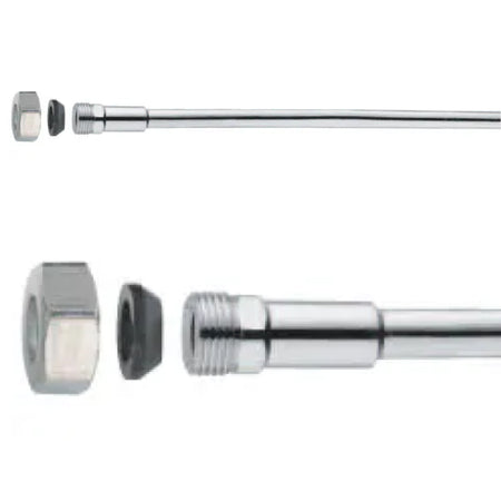 Prolunga Per Cannetta Monoforo In Rame Ricotto Cromata 3/8*Ø10 Mm 300