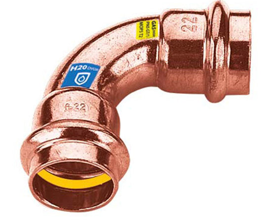 Raccordo Curvo Rame 90 ° A Pressare Femmina Femmina Serie Frabopress Kombi Ee ?15 Fra-Bo Spa