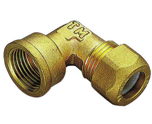 Raccordo Curvo Femmina Con Ogiva In Ptfe Per Tubo Rame Modello 1200 3/8 Ø10 Tiemme Raccorderie Spa