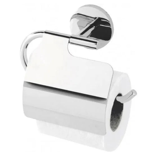 Portarotolo In Acciaio Cromato Modello Bora Dim. Cm(Lxp):19,5X5 Cromo Idroweb