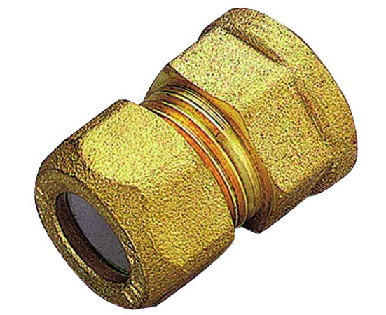 Raccordo Diritto Femmina Con Ogiva In Ptfe Per Tubo Rame Modello 1200 3/8 Ø12 Tiemme Raccorderie Spa