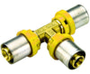 Raccordo A T Intermedio Ridotto Per Tubo Multistrato A Pressare Per Gas Modello Al-Cobrapex Ø20X16X20 Tiemme Raccorderie Spa
