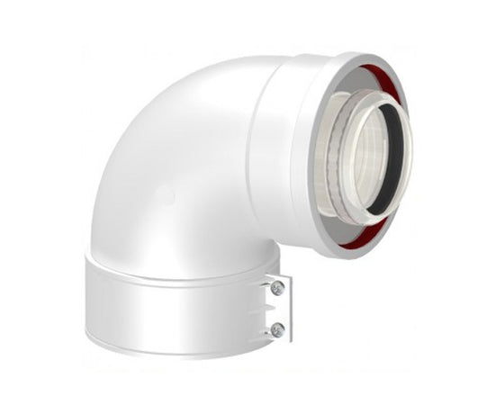 Curva Di Partenza Coassiale A 90 ° Con Ispezione Bianca Ee ¸60/100