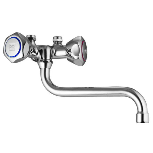 Rubinetto Lavello A Muro Con Attacco Scaldino 3/8 Porta & Bini Rubinetterie Snc