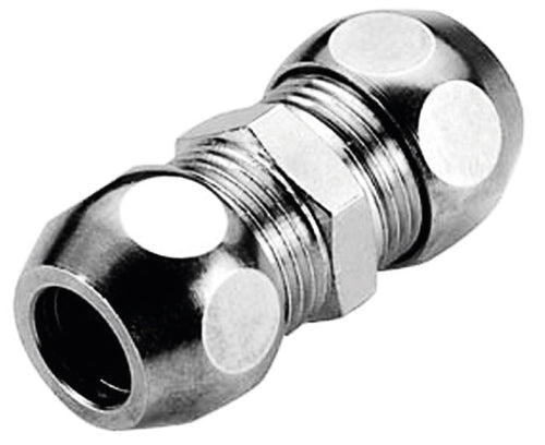 Raccordo Diritto Intermedio A Tenuta Ptfe Per Tubo Rame Cromato Serie 6900 3/8 Ø12 Pettinaroli