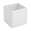 Portaspazzolini In Ceramica Modello Cuba Dim. Cm(Lxpxh):9,5X9,5X8,5 Bianco Idroweb