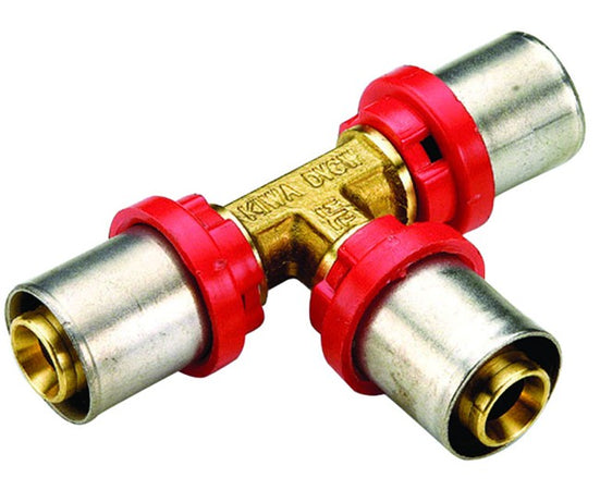 Raccordo A T Intermedio Ridotto Per Tubo Multistrato A Pressare Modello Al-Cobrapex Ø20X20X16 Tiemme Raccorderie Spa
