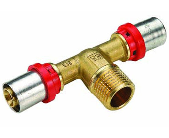 Raccordo A T Maschio Per Tubo Multistrato A Pressare Modello Al-Cobrapex 3/4 Ø26 Tiemme Raccorderie Spa