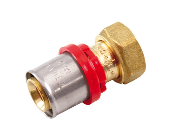 Raccordo Diritto Con Girello E Guarnizione Piana Per Tubo Multistrato A Pressare Modello Al-Cobrapex 1/2 ?20 Tiemme Raccorderie Spa