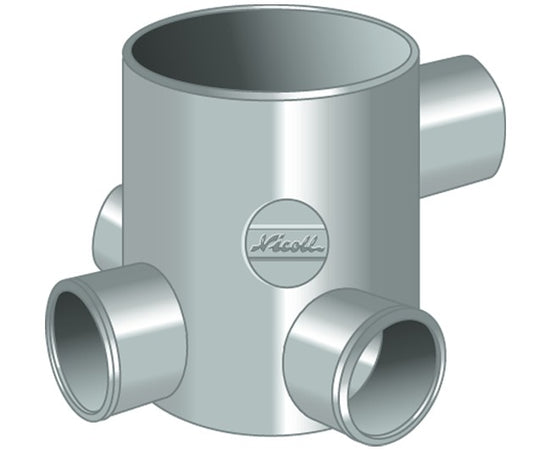 Pozzetto A Pavimento Basso 4 Vie Incollaggio In Pvc ? 100/40 4 Vie H= 12 Cm Nicoll S.R.L.
