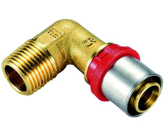 Raccordo Curvo Maschio Per Tubo Multistrato A Pressare Modello Al-Cobrapex 1/2 Ø16 Tiemme Raccorderie Spa