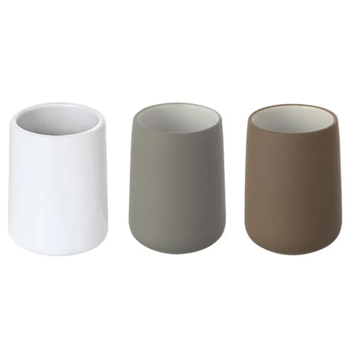 Portaspazzolini In Ceramica Modello Sidney Dim. Cm(Lxpxh):Ø8Xø8X11 Tortora Idroweb