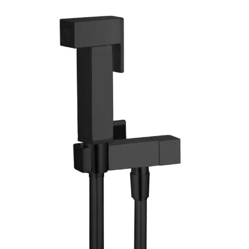 Idroscopino Quadro Con Arresto Nero Opaco Attacco 1/2- Flessibile 120Cm - Nero Opaco Remer Rubinetterie S.P.A.