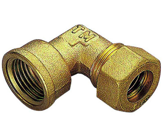 Raccordo Curvo Femmina Con Tenuta O-Ring Per Tubo Rame Modello 1300 3/4 Ø18 Tiemme Raccorderie Spa