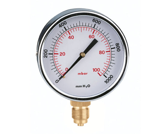 Manometro Gas Attacco Radiale 0-100 Mbar Ø80 Caleffi Spa