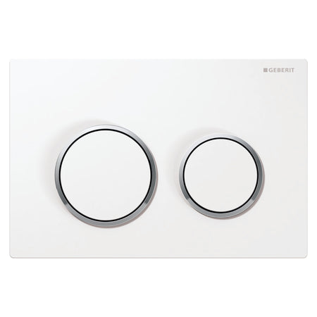 Placca 2 Tasti Modello Omega 20 Bianco/Cromato/Bianco Geberit