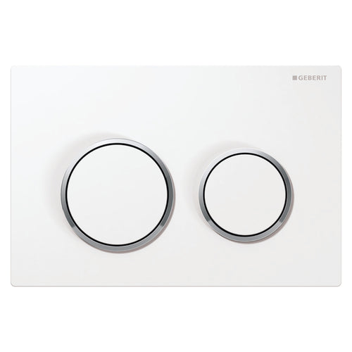 Placca 2 Tasti Modello Omega 20 Bianco/Cromato/Bianco Geberit