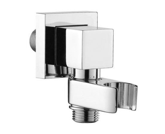 Presa Acqua Quadra A Muro C/Supporto Per Doccetta In Ottone Cromato 1/2 Bossini Srl