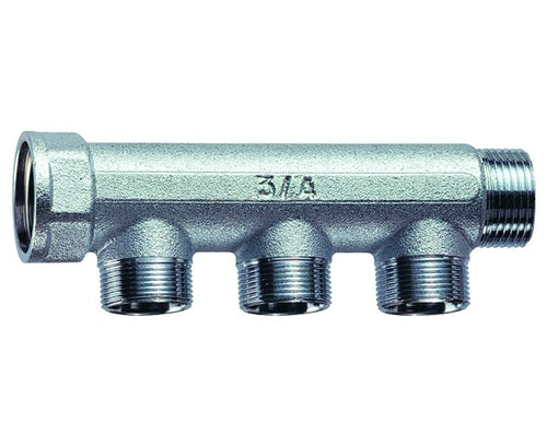 Collettore Lineare In Ottone Per Riscaldamento Maschio Femmina 1 X 4 Vie Far Rubinetterie