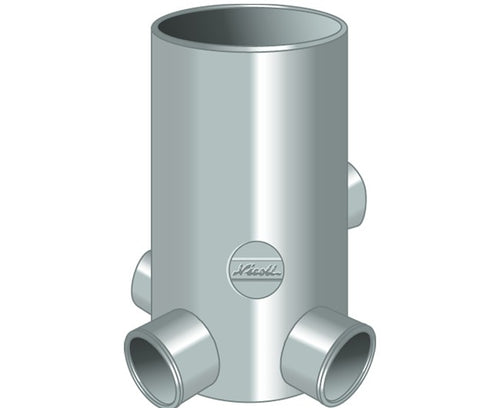 Pozzetto A Pavimento Alto 4 Vie Incollaggio In Pvc ? 100/40 4 Vie H= 20 Cm Nicoll S.R.L.