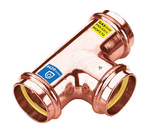 Raccordo A T Rame A Pressare Intermedio Serie Frabopress Kombi Ø22 Fra-Bo Spa